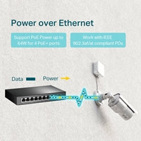 TP-Link TL-SG1008P 8-Port Metal Gigabit PoE+ Switch 64W Desktop TP-Link TL-SG1008P 8-Port Metal Gigabit PoE+ Switch 64W Desktop